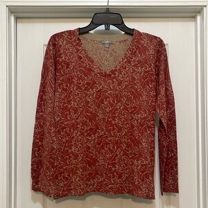 J Jill - light weight v neck - silk, cotton & cashmere blend - size S